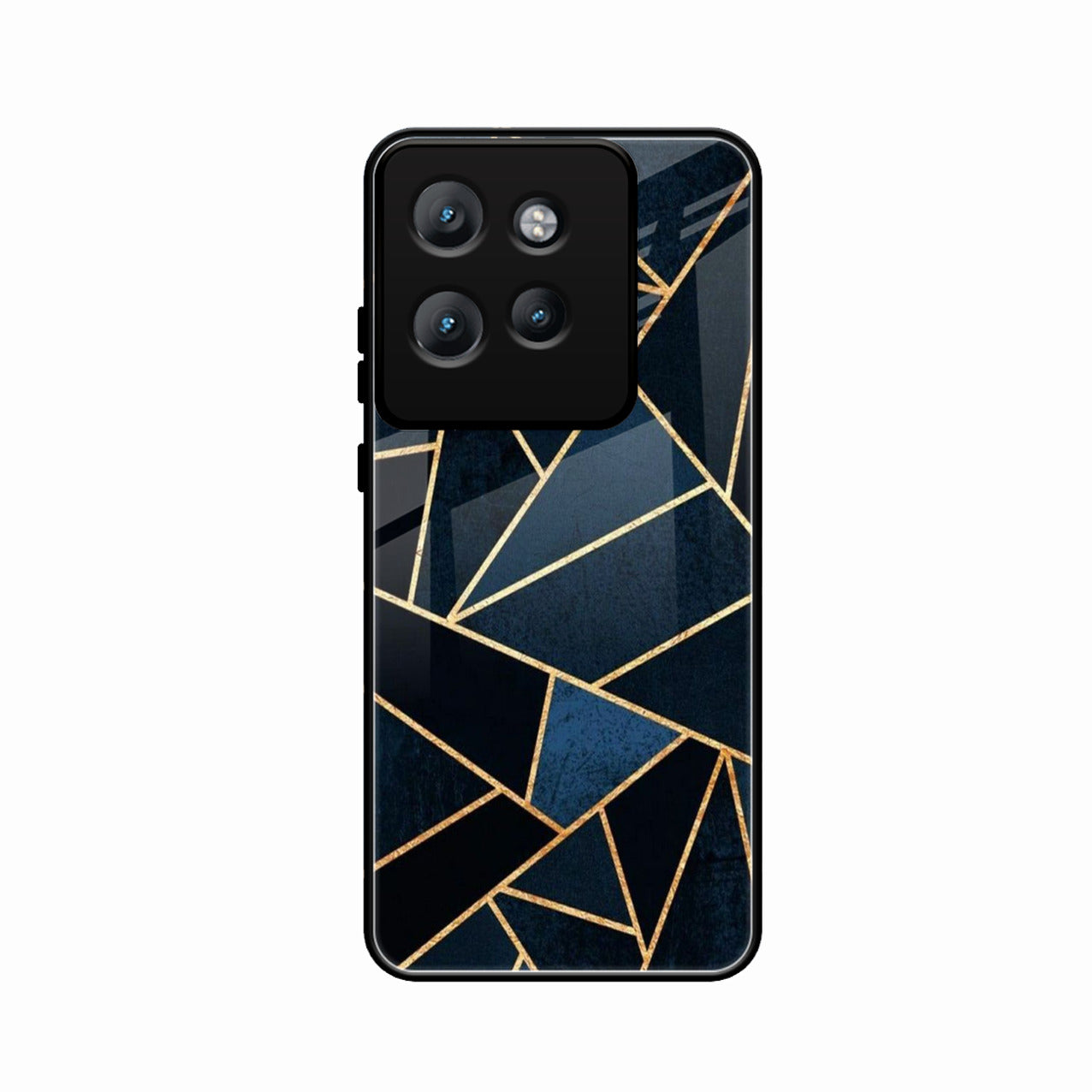 Midnight Gold Geometric Premium Glass Phone Case for Motorola Edge 50 Neo