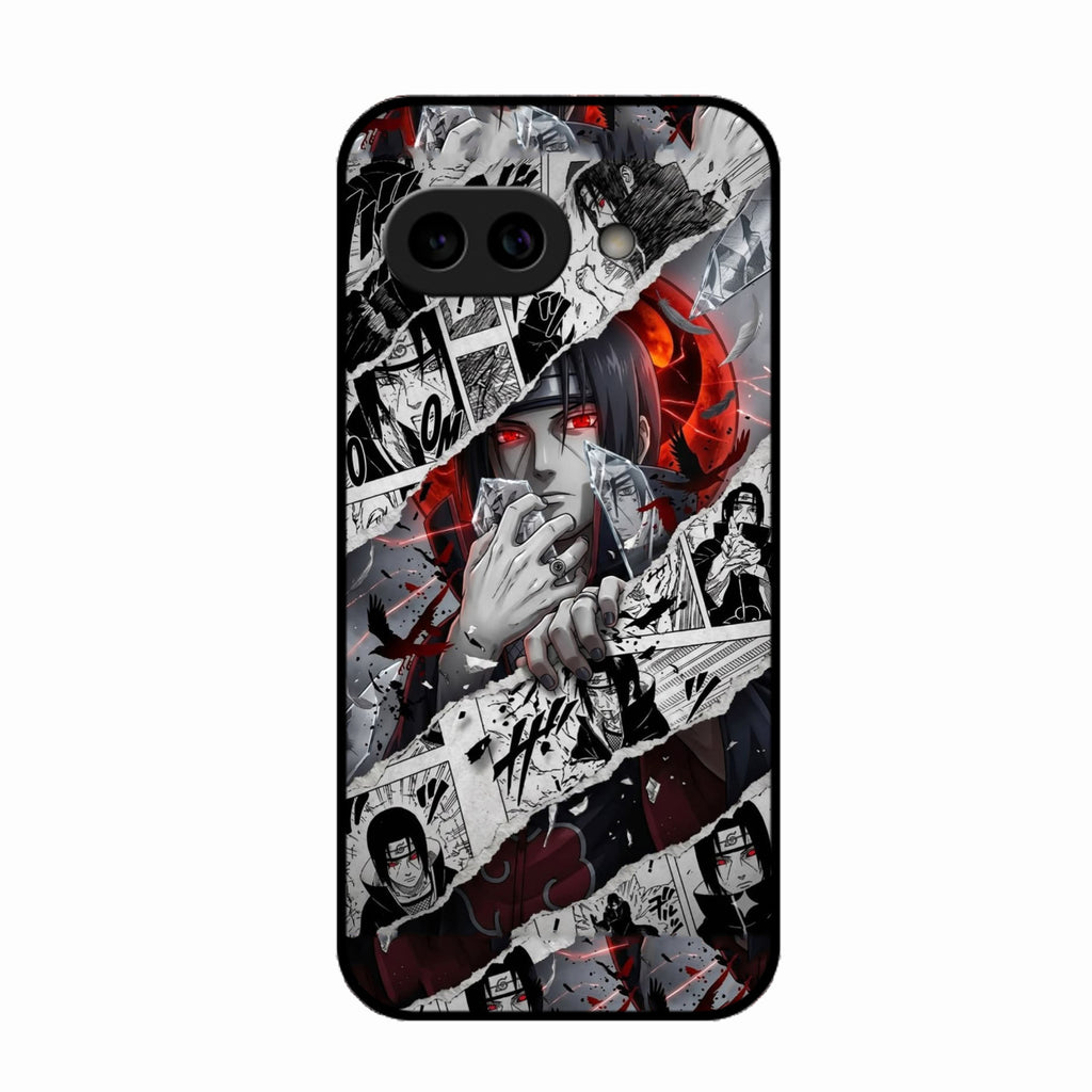 Itachi Uchiha Manga Collage Glass Phone Case for Google Pixel 9A 5G