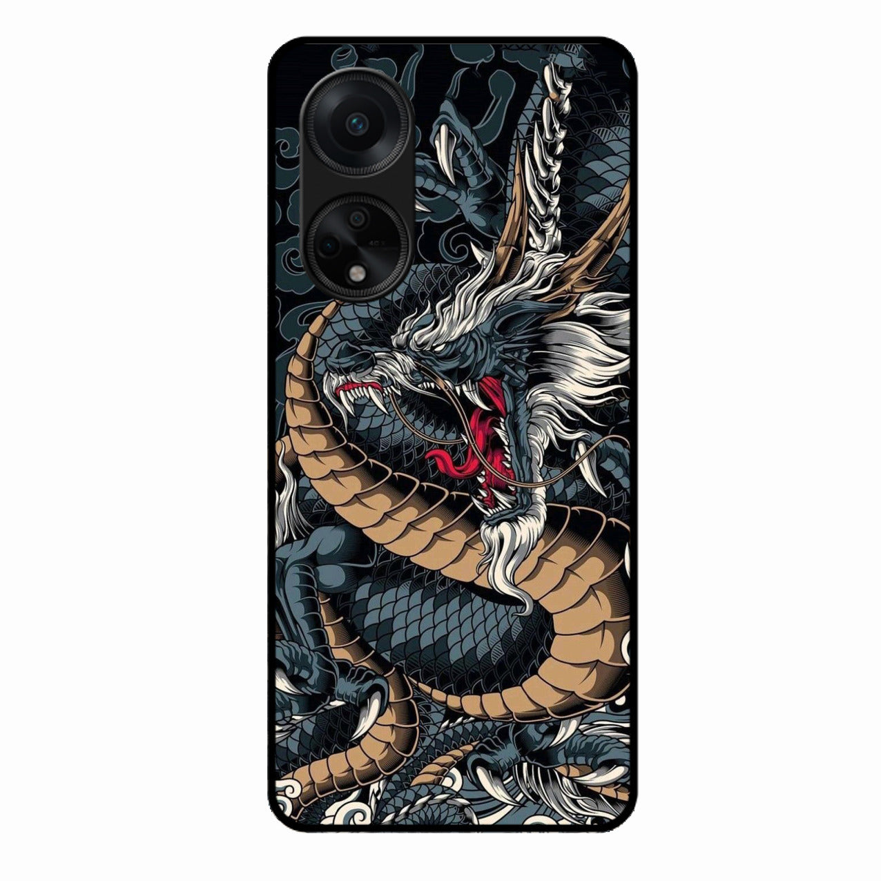 Midnight Dragon Glass Phone Case for Oppo F23 5G
