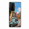 Cartoon Scooter Adventure Premium Glass Phone Case for Vivo X70 Pro 5G