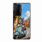 Cartoon Scooter Adventure Premium Glass Phone Case for Vivo X70 Pro 5G