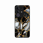 Black Gold Marble Glass Phone Case for iQOO Z10x 5G