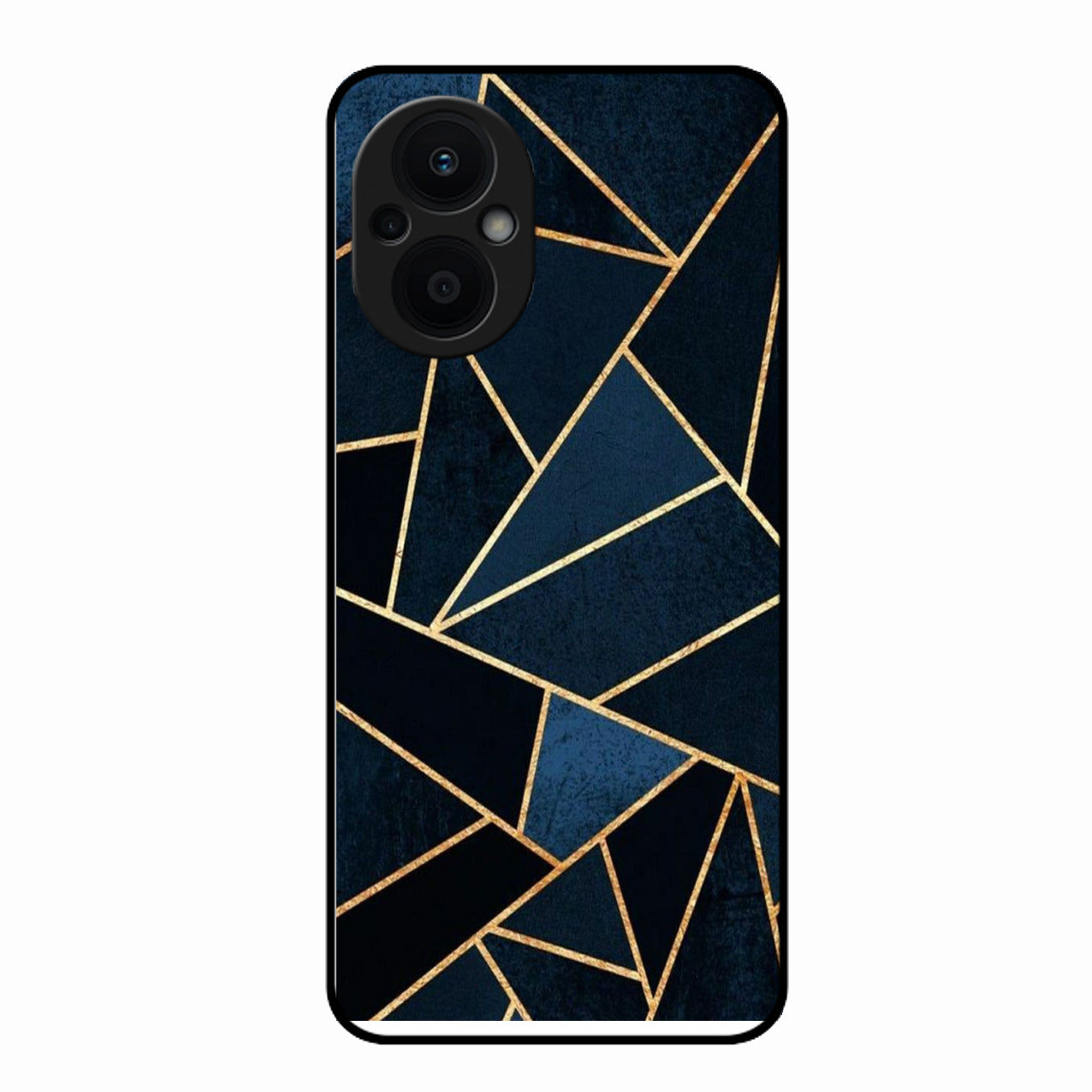 Midnight Gold Geometric Premium Glass Phone Case for Oppo F21 Pro 5G