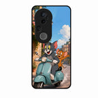Cartoon Scooter Adventure Premium Glass Phone Case for Vivo T4 Ultra 5G