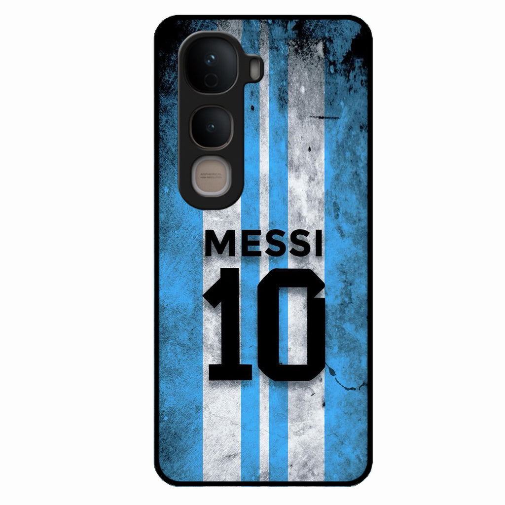Blue Stripes Number 10 Football Glass Phone Case for Vivo Y400 5G