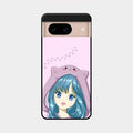 Purple Aesthetic Girl With Cat Phone Glass Case Cover For Google Pixel 8 5G