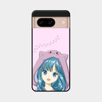 Purple Aesthetic Girl With Cat Phone Glass Case Cover For Google Pixel 8 5G