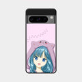 Purple Aesthetic Girl With Cat Phone Glass Case Cover For Google Pixel 8 Pro 5G