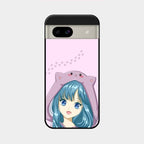 Purple Aesthetic Girl With Cat Phone Glass Case Cover For Google Pixel 8A 5G