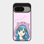Purple Aesthetic Girl With Cat Phone Glass Case Cover For Google Pixel 9 5G