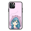 Purple Aesthetic Girl With Cat Phone Glass Case Cover For iPhone 11 Pro Max