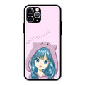 Purple Aesthetic Girl With Cat Phone Glass Case Cover For iPhone 11 Pro