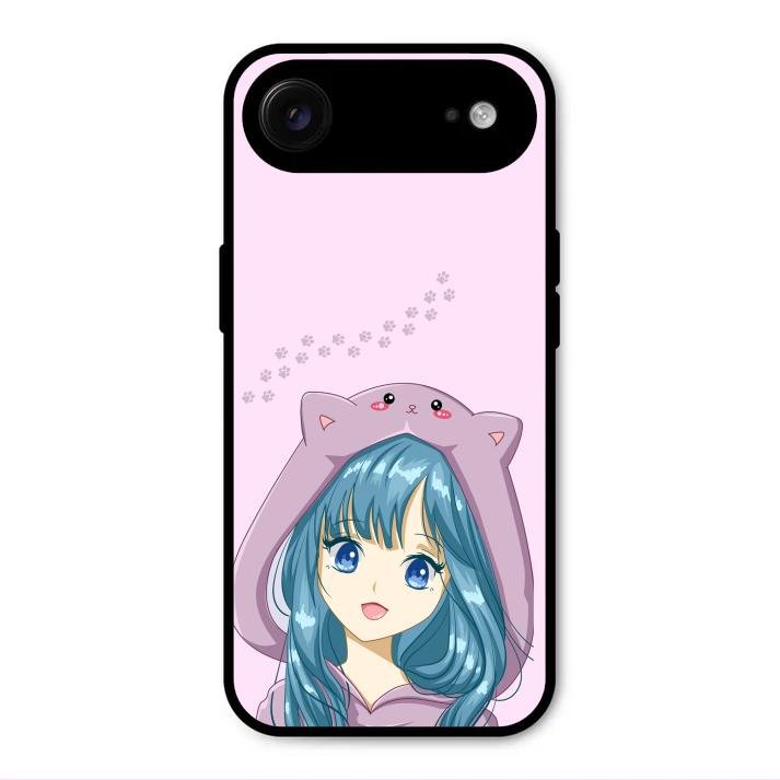 Purple Aesthetic Girl With Cat Phone Glass Case Cover For iPhone Air