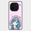 Purple Aesthetic Girl With Cat Phone Glass Case Cover For Iqoo 12 5G