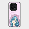Purple Aesthetic Girl With Cat Phone Glass Case Cover For Iqoo 13 5G