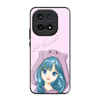 Purple Aesthetic Girl With Cat Phone Glass Case Cover For iQOO 15 5G
