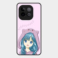 Purple Aesthetic Girl With Cat Phone Glass Case Cover For Iqoo Neo 10 5G