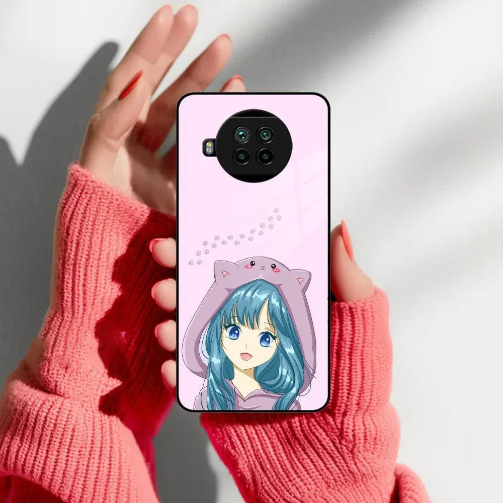 Purple Aesthetic Girl With Cat Phone Glass Case Cover For Redmi/Xiaomi - ShopOnCliQ