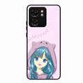 Purple Aesthetic Girl With Cat Phone Glass Case Cover For Motorola Edge 40