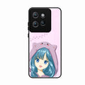 Purple Aesthetic Girl With Cat Phone Glass Case Cover For Motorola Edge 50 Neo