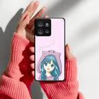 Purple Aesthetic Girl With Cat Phone Glass Case Cover For Motorola - ShopOnCliQ