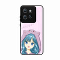 Purple Aesthetic Girl With Cat Phone Glass Case Cover For Motorola Edge 50