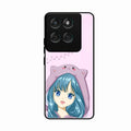 Purple Aesthetic Girl With Cat Phone Glass Case Cover For Motorola Edge 60 Pro 5G