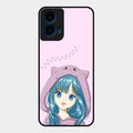 Purple Aesthetic Girl With Cat Phone Glass Case Cover For Motorola G45 5G