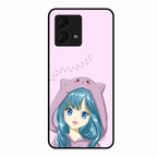 Purple Aesthetic Girl With Cat Phone Glass Case Cover For Motorola g84 5G