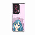 Purple Aesthetic Girl With Cat Phone Glass Case Cover For Motorola G85 5G