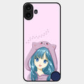 Purple Aesthetic Girl With Cat Phone Glass Case Cover For Nothing Cmf Phone 1
