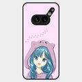 Purple Aesthetic Girl With Cat Phone Glass Case Cover For Nothing Phone 2A Plus
