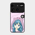 Purple Aesthetic Girl With Cat Phone Glass Case Cover For Nothing Phone 3 5G