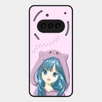 Purple Aesthetic Girl With Cat Phone Glass Case Cover For Nothing Phone 3A 5G