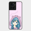 Purple Aesthetic Girl With Cat Phone Glass Case Cover For Oneplus 10R 5G