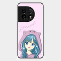 Purple Aesthetic Girl With Cat Phone Glass Case Cover For Oneplus 11 5G