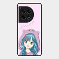 Purple Aesthetic Girl With Cat Phone Glass Case Cover For Oneplus 12R 5G