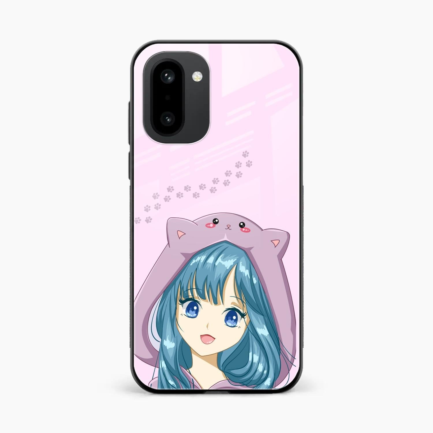 Purple Aesthetic Girl With Cat Phone Glass Case Cover For OnePlus 15R 5G