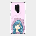 Purple Aesthetic Girl With Cat Phone Glass Case Cover For Oneplus 8 Pro