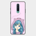 Purple Aesthetic Girl With Cat Phone Glass Case Cover For Oneplus 8