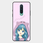 Purple Aesthetic Girl With Cat Phone Glass Case Cover For Oneplus 8