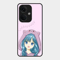 Purple Aesthetic Girl With Cat Phone Glass Case Cover For Oneplus Nord Ce 3 5G