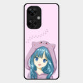 Purple Aesthetic Girl With Cat Phone Glass Case Cover For Oneplus Nord Ce5 5G