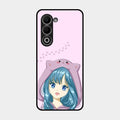 Purple Aesthetic Girl With Cat Phone Glass Case Cover For Oppo A5 5G