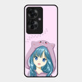 Purple Aesthetic Girl With Cat Phone Glass Case Cover For Oppo F25 Pro 5G