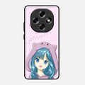 Purple Aesthetic Girl With Cat Phone Glass Case Cover For Oppo F31 Pro 5G