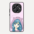 Purple Aesthetic Girl With Cat Phone Glass Case Cover For Oppo F31 Pro 5G