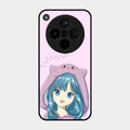 Purple Aesthetic Girl With Cat Phone Glass Case Cover For Oppo Find X8 5G