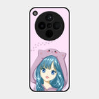 Purple Aesthetic Girl With Cat Phone Glass Case Cover For Oppo Find X8 5G