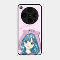 Purple Aesthetic Girl With Cat Phone Glass Case Cover For Oppo Find X8 Pro 5G